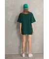 Regular Fit Tişört Bisiklet Yaka Yazlık Kısa Kol Basıc T-Shirt - Yeşil