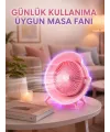 Renkli Ambiyans Işıklı Taşınabilir Masaüstü Vantilatör