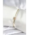 ietaks™ Renkli Kelebek Figür Gold Renk Pirinç Kadın Bileklik