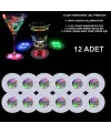 Renkli LED Işıklı Bardak Altlığı - Dekoratif (12 Adet, Pilli)