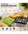 Renkli Pratik Buz Kalıbı - 15 Bölmeli - Silikon