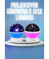 Renkli Yıldızlı Gökyüzü Projeksiyon Gece Lambası Pilli Ve Usb Kablolu