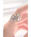 ietaks™ Renkli Zirkon Taşlı Silver Renk Ayarlanabilir Yüzük