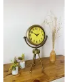 Retro Antique Üç Ayaklı Metal Eskitme Masa Saati