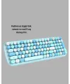 Retro Daktilo Stilli Kablosuz Klavye Mouse Seti – Sessiz Ve Şık