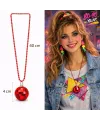 Retro Disko Topu Şekilli 80'ler 90'lar Kırmızı Renk Plastik Kolye
