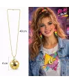 Retro Disko Topu Şekilli 8039ler 9039lar Altın Renk Plastik Kolye