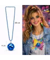 Retro Disko Topu Şekilli 8039ler 9039lar Mavi Renk Plastik Kolye
