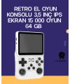 Retro El Konsolu 64 Gb – 15.000 Oyun, Geniş Platform Desteği, 3.5” Ips Ekran