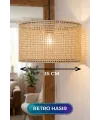 Retro Hasır Kumaş Başlıklı Sarkıt Avize 35 CM
