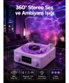 Retro Pikap Tasarımlı Bluetooth Hoparlör – Projektörlü Şarjlı Lamba