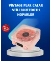 Retro Saatli Bluetooth Hoparlör – Gece Lambalı Kristal Ses Kalitesi
