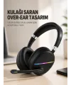 Rgb Işıklı Bluetooth Mikrofonlu Kulaklık Uzun Süreli Kullanım Type-c Şarjlı