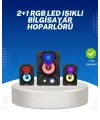 Rgb Işıklı Usb Hoparlör Seti 9w Çıkış Gücü Derin Bas