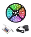 Rgb Şerit 5 Metre 16 Renkli Kumandalı Adaptörlü Çift Taraflı Bant
