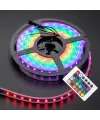 Rgb Şerit 5 Metre 16 Renkli Kumandalı Adaptörlü Çift Taraflı Bant