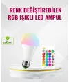 Rgb Uzaktan Kumandalı Led Ampul 16 Renk Dekoratif Aydınlatma