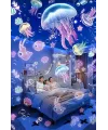 Robot Projeksiyon Gece Lambası Hoparlörlü Şarjlı Yıldızlı Gökyüzü Temalı Led Projeksiyon Lambası