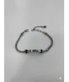 Rodyum Çelik  Erkek Çelik Bileklik Boy 18+3 Cm / En 0.3 Cm  - Ebl0032