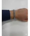 Rodyum Çelik  Erkek Çelik Bileklik Boy 21.5 Cm / En 0.9 Mm  - Ebl0038