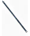 Rodyum-mavi Çelik  Erkek Çelik Bileklik Boy 21.5 Cm / En 0.8 Mm  - Ebl0068