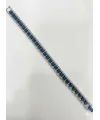Rodyum-mavi Çelik  Erkek Çelik Bileklik Boy 21.5 Cm / En 1.0 Cm  - Ebl0067