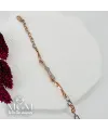 Rodyum+rose  Zirkon Taşlı Pirinç Bileklikler 17+3,5 Cm - IEG0066