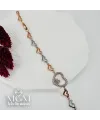 Rodyum+rose  Zirkon Taşlı Pirinç Bileklikler 18+3 Cm - IEG0042