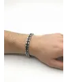 Rodyum-siyah Çelik  Erkek Çelik Bileklik Boy 21.5 Cm / En 0.6 Mm  - Ebl0047