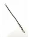 Rodyum-siyah Çelik  Erkek Çelik Bileklik Boy 21.5 Cm / En 0.9 Mm  - Ebl0049