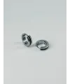 Rodyum Ve Siyah  Çelik Erkek Küpe Çap (9 Mm) Kalınlık (4 Mm) - Ekp0008