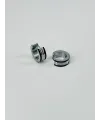 Rodyum Ve Siyah Çelik Erkek Küpe Çap (9 Mm) Kalınlık (5 Mm) - Ekp0009