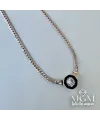 Rodyum Zirkon Taşlı Çelik Çelik Kolye 40+5 Cm - Kl0188