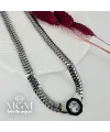 Rodyum Zirkon Taşlı Çelik Çelik Kolye 40+5 Cm - Kl0195