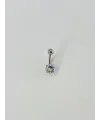 Rodyum Zirkon Taşlı Çelik Göbek - Pg0011