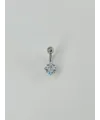 Rodyum Zirkon Taşlı Çelik Göbek - Pg0040
