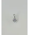 Rodyum Zirkon Taşlı Çelik Göbek - Pg0049