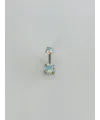 Rodyum Zirkon Taşlı Çelik Göbek - Pg0132