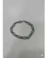 Rodyum Zirkon Taşlı Pirinç Cm Bileklik 17+2 Cm  - Kbl0439