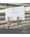 /rodyum Zirkon Taşlı Pirinç Küpeler - Kp00117
