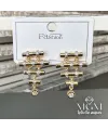 /rodyum Zirkon Taşlı Pirinç Küpeler - Kp00118