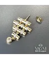 /rodyum Zirkon Taşlı Pirinç Küpeler - Kp00118
