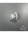 Rodyum Zirkon Taşlı Pirinç Küpeler - Kp00125