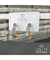 /rodyum Zirkon Taşlı Pirinç Küpeler - Kp00172-1