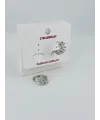 Rodyum Zirkon Taşlı Pirinç Küpeler - Kp00447