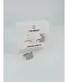 Rodyum  Zirkon Taşlı Pirinç Küpeler - Kp00448