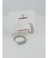 Rodyum Zirkon Taşlı Pirinç Küpeler - Kp00452