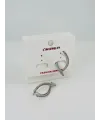 Rodyum   Zirkon Taşlı Pirinç Küpeler - Kp00455