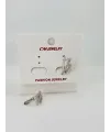 Rodyum Zirkon Taşlı Pirinç Küpeler - Kp00480