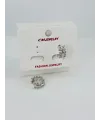 Rodyum Zirkon Taşlı Pirinç Küpeler - Kp00481
